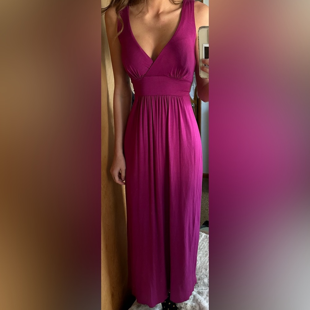 Long magenta maxi dress
